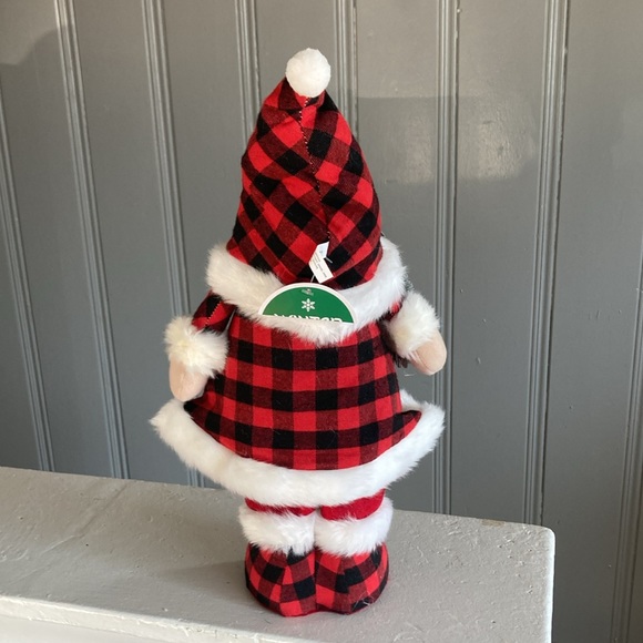 NWT 18” Red & Black Buffalo Check Holiday Santa  Gnome Decoration w/ - Picture 14 of 17